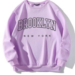 SHEIN Light Purple Brooklyn Sweatshirt Womens size Medium Large